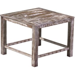 Bartisch 140x140 Rio Classico Shabby Antik EicheHochtisch mit Fußleisten - Tischplatte mit Sperrholzeinlage