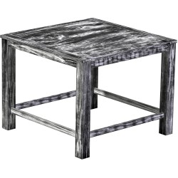 Bartisch 140x140 Rio Classico Shabby Antik EbenholzHochtisch mit Fußleisten - Tischplatte mit Sperrholzeinlage