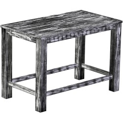 Bartisch 160x90 Rio Classico Shabby Antik Ebenholz massiver Pinien Hochtisch mit Fußleisten