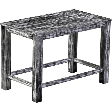 Bartisch 160x90 Rio Classico Shabby Antik Ebenholz massiver Pinien Hochtisch mit Fußleisten