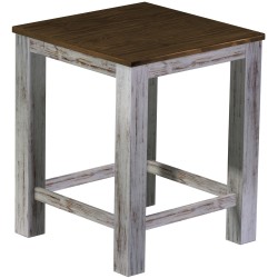 Bartisch 90x90 Rio Classico Shabby Platte Eiche massiver Pinien Hochtisch mit Fußleisten