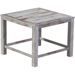 Bartisch 140x140 Rio Classico Shabby NussbaumHochtisch mit Fußleisten - Tischplatte mit Sperrholzeinlage