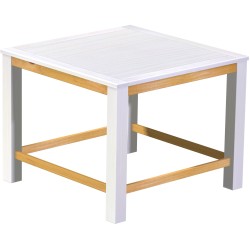 Bartisch 140x140 Rio Classico Snow HonigHochtisch mit Fußleisten - Tischplatte mit Sperrholzeinlage