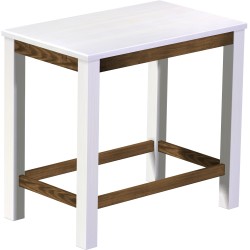 Bartisch 120x73 Rio Classico Snow Eiche massiver Pinien Hochtisch mit Fußleisten