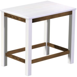 Bartisch 120x80 Rio Classico Snow Eiche massiver Pinien Hochtisch mit Fußleisten
