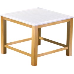 Bartisch 140x140 Rio Classico Honig Platte weissHochtisch mit Fußleisten - Tischplatte mit Sperrholzeinlage