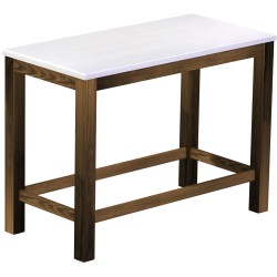 Bartisch 150x73 Rio Classico Eiche Platte weiss massiver Pinien Hochtisch mit Fußleisten