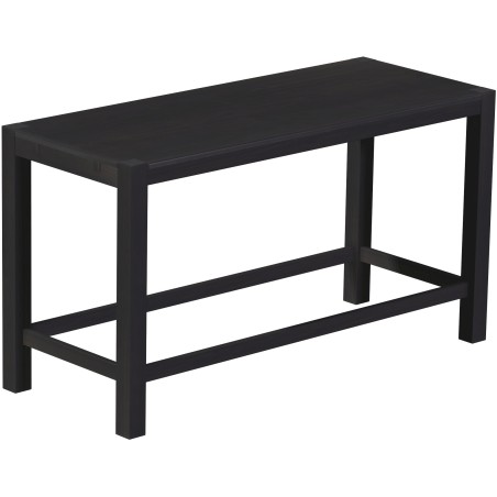 Bartisch 200x80 Rio Kanto Ebenholz massiver Pinien Hochtisch mit Fußleisten