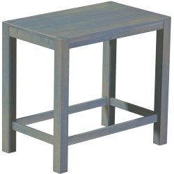 Bartisch 120x73 Rio Kanto Taubengrau massiver Pinien Hochtisch mit Fußleisten
