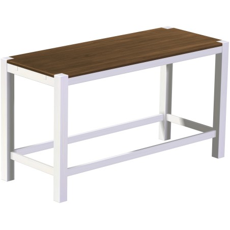 Bartisch 200x80 Rio Kanto Nussbaum Weiss massiver Pinien Hochtisch mit Fußleisten
