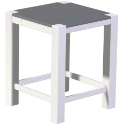 Bartisch 90x90 Rio Kanto Seidengrau Weiss massiver Pinien Hochtisch mit Fußleisten