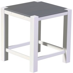 Bartisch 100x100 Rio Kanto Seidengrau Weiss massiver Pinien Hochtisch mit Fußleisten