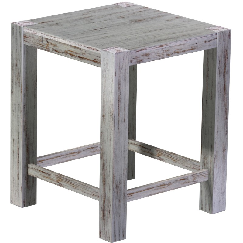 Bartisch 90x90 Rio Kanto Shabby Eiche massiver Pinien Hochtisch mit Fußleisten