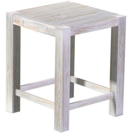 Bartisch 90x90 Rio Kanto Shabby Brasil massiver Pinien Hochtisch mit Fußleisten
