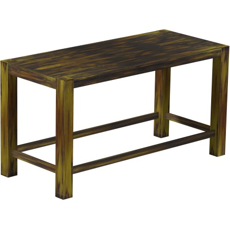 Bartisch 208x90 Rio Kanto Goldmix massiver Pinien Hochtisch mit Fußleisten