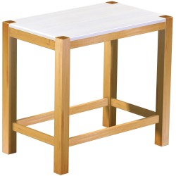 Bartisch 120x73 Rio Kanto Honig Platte weiss massiver Pinien Hochtisch mit Fußleisten